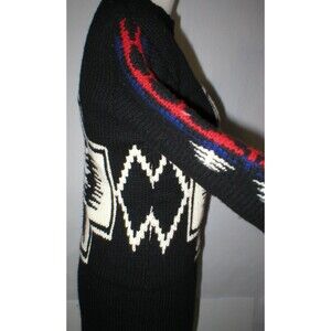 New Womens NWT Jumper MSGM Italy Wool Sweater Dress M Black White Nordic Long